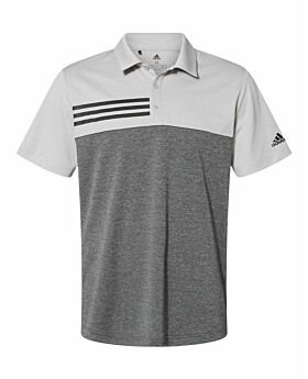 Adidas Golf A508 Heathered Colorblock 3-Stripes Polo