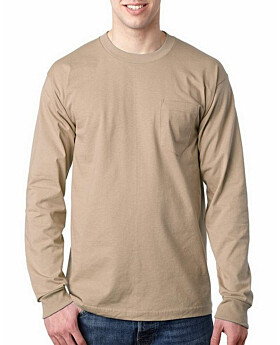 Bayside 8100 Mens Pocket Long-Sleeve Tee