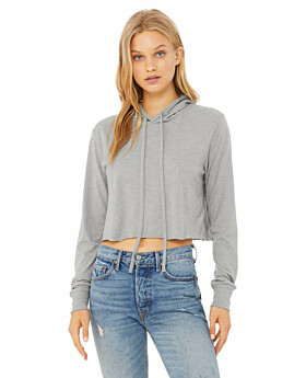 Bella + Canvas 8512 Ladies Cropped Long Sleeve Hoodie T-Shirt