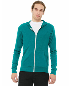 Bella + Canvas BC3939 Unisex Triblend Full-Zip Lightweight Hoodie