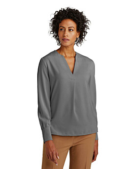 Brooks Brothers BB18009 Women's Open-Neck Satin Blouse