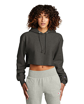 Champion RW01W Women Reverse Weave   Cropped Cut-Off Hooded Sweatshirt