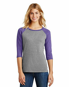 District DM136L Women Perfect Tri 3/4-Sleeve Raglan