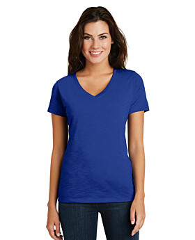 District DM3501 Women Super Slub V-Neck Tee
