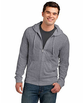 District DT1100 Young Mens Jersey Full Zip Hoodie
