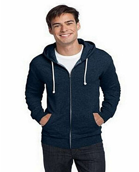 District DT190 Young Mens Core Fleece Full-Zip Hoodie