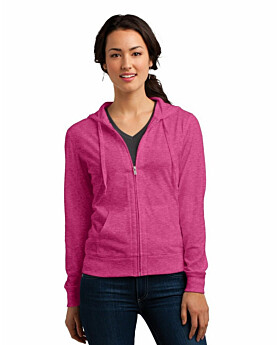District DT2100 Juniors Jersey Full Zip Hoodie