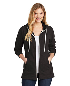 District DT456 Womens Perfect Tri French Terry Full-Zip Hoodie