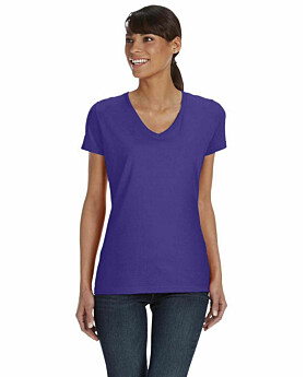 Fruit of the Loom L39VR Ladies 100% Heavy Cotton HD V-Neck T-Shirt