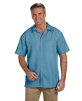Harriton M560 Mens Barbados Textured Camp Shirt