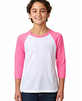 Next Level 3352 Youth CVC 3-Quarter Sleeve Raglan Tee