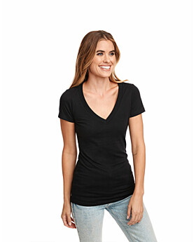 Next Level 6640 Ladies CVC Deep V Tee