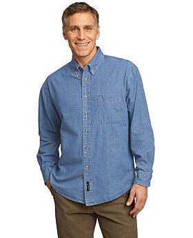 Port & Company SP10 Long Sleeve Value Denim Shirt