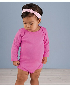 Rabbit Skins 4411 Infant Baby Rib Lap Shoulder Long Sleeve Creeper