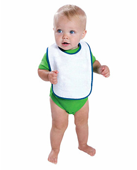 Rabbit Skins RS1003 Infant Contrast Trim Terry Bib