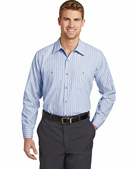 Red Kap CS10LONG Long Size Long Sleeve Striped Industrial Work Shirt