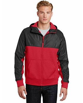 Sport-Tek JST50 Embossed Hybrid Full-Zip Hooded Jacket