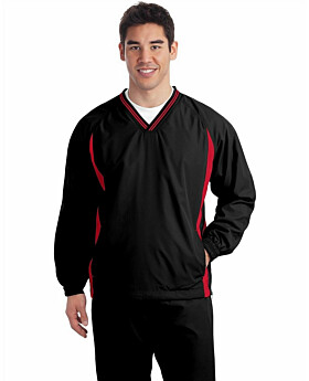 Sport-Tek JST62 Tipped V-Neck Raglan Wind Shirt