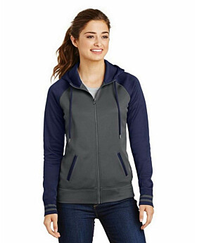 Sport-Tek LST236 Ladies Sport-Wick Varsity Fleece Full-Zip Hooded Jacket