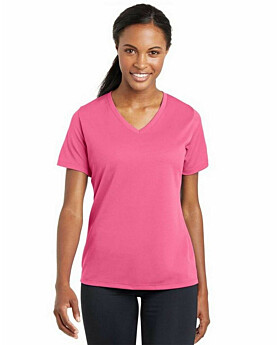 Sport-Tek LST340 Ladies PosiCharge RacerMesh V-Neck T-Shirt