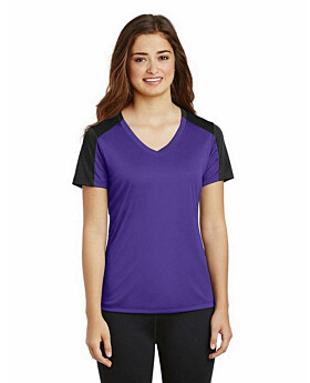 Sport-Tek LST354 Ladies PosiCharge Competitor Sleeve-Blocked V-Neck Tee