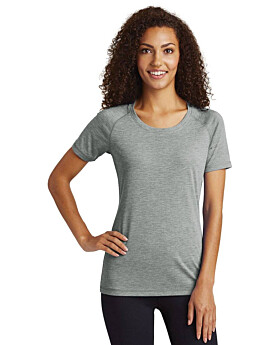 Sport-Tek LST400 Ladies Posi Charge Tri-Blend Wicking Scoop Neck Raglan T-Shirt