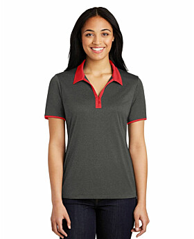 Sport-Tek LST667 Ladies Heather Contender Contrast Polo Shirt