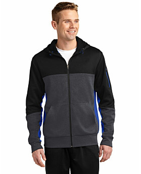 Sport-Tek ST245 Tech Fleece Colorblock Full-Zip Hooded Jacket