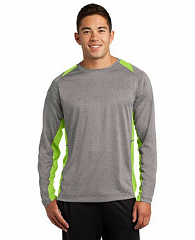 Sport-Tek ST361LS Long Sleeve Heather Colorblock Contender Tee