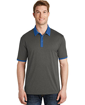 Sport-Tek ST667 Mens Heather Contender Contrast Polo Shirt