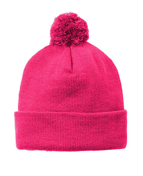 Sport-Tek STC37 Solid Pom Pom Beanie