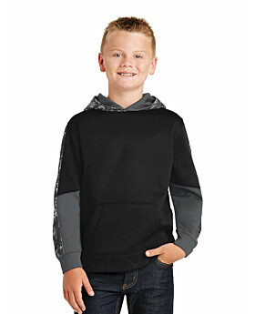 Sport-Tek YST231 Youth Sport-Wick Mineral Freeze Fleece Colorblock Hooded Pullover
