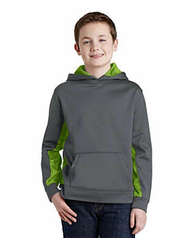 Sport-Tek YST239 Youth Sport-Wick CamoHex Fleece Colorblock Hooded Pullover