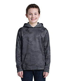 Sport-Tek YST240 Youth Sport-Wick CamoHex Fleece Hooded Pullover