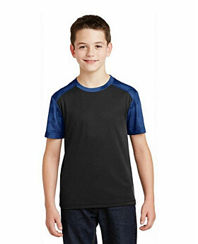 Sport-Tek YST371 Youth CamoHex Colorblock Tee