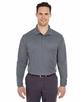 UltraClub 8210LS Adult Cool Dry Long-Sleeve Mesh Piqu Polo